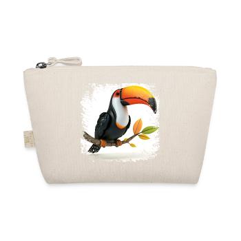 Farbenfroherr Toucan am Ast - Bio-Täschchen - Natur - Vorne