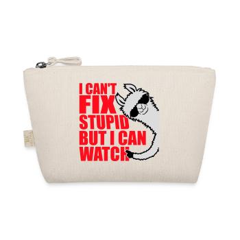 I Can't Fix Stupid But I Can Watch Sarkasmus Lama - Bio-Täschchen - Natur - Vorne