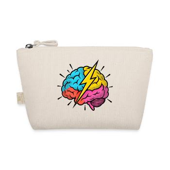 Flash Brain – Gehirn & Blitz im Pop-Art-Look - Bio-Täschchen - Natur - Vorne