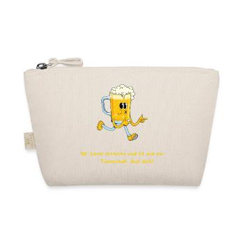 Laufendes Bierkrug Design 40. Geburtstag Cartoon - Bio-Täschchen - Natur - Vorne