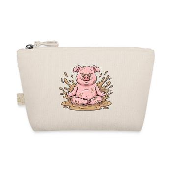 Meditation Schweinchen Yoga - Bio-Täschchen - Natur - Vorne