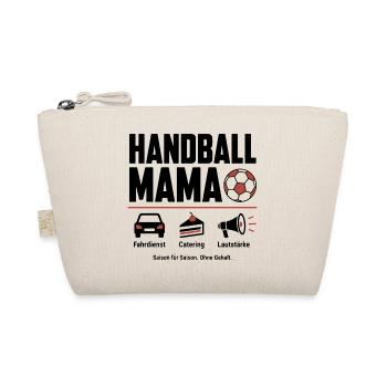 Handball Mama Shirt – Fahrdienst, Kuchen & Jubel - Bio-Täschchen - Natur - Vorne