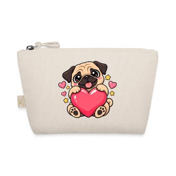 Mops Hund süßer Mops niedlicher Mops - Bio-Täschchen - Natur - Vorne