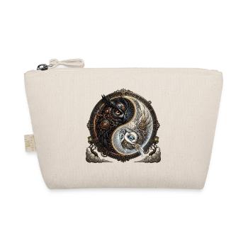 Steampunk Yin Yang Eule - Bio-Täschchen - Natur - Vorne