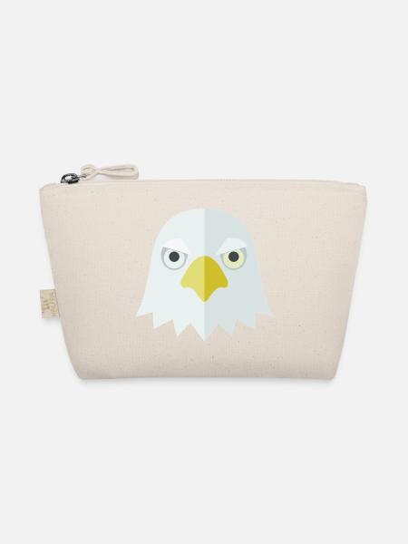 Adler Kopf Shirt minimalistisch Streetwear - Bio-Täschchen - Natur