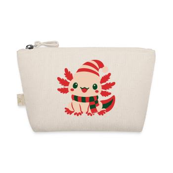 Axolotl Weihnachtsmuetze Icon - Bio-Täschchen - Natur - Vorne