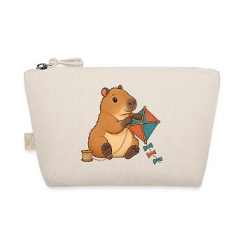 Capybara baut einen Papierdrachen - Bio-Täschchen - Natur - Vorne