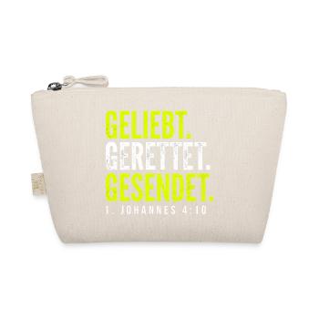 Geliebt. Gerettet. Gesendet. – 1. Johannes 4,10 - Bio-Täschchen - Natur - Vorne