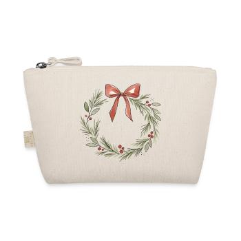Sanfte rosa Schleife Weihnachtskranz - Bio-Täschchen - Natur - Vorne