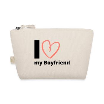 I Love My Boyfriend - Boyfriend Gift Girlfriend - Organic Pouch - nature - Front