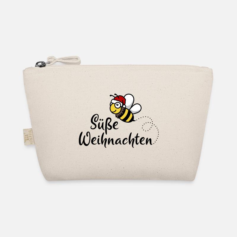 Süße Weihnachten Biene Weihnachtsmann Geschenk - Bio-Täschchen - Natur