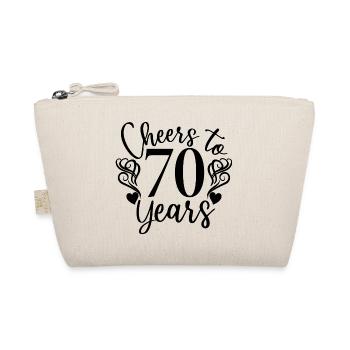 Cheers To 70 Years 70th Birthday Anniversary - Organic Pouch - nature - Front