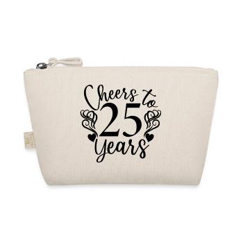 Cheers To 25 Years 25th Birthday Anniversary - Organic Pouch - nature - Front