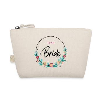 Team Bride Bachelorette Party Bridal Graphic Flower - Organic Pouch - nature - Front