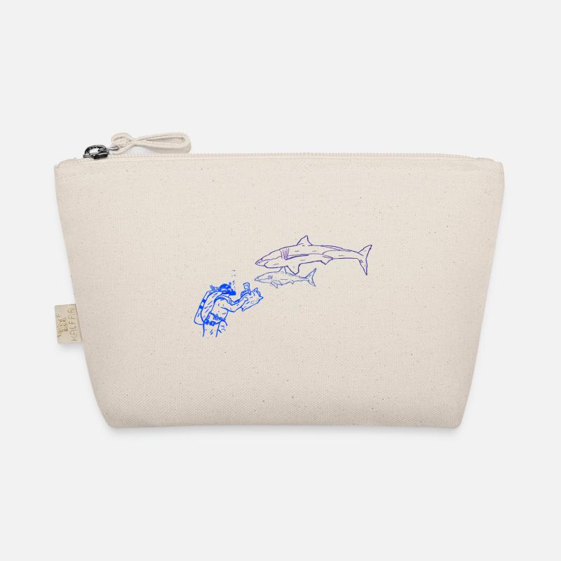 Shark and camera diver Organic Pouch
