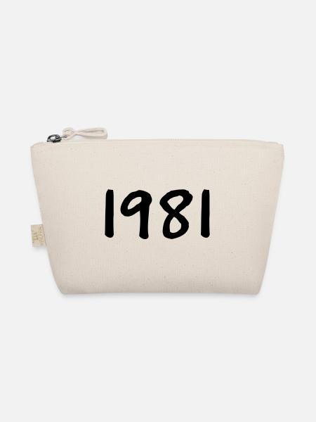 Year of birth 1981 Birthday present - Organic Pouch - nature - Front