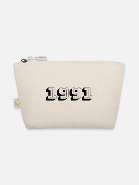 Year of birth 1991 Gift - Organic Pouch - nature - Front