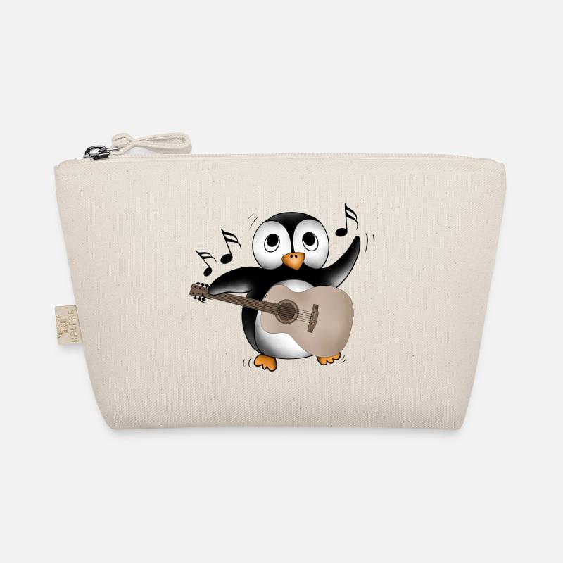 Pinguin Gitarre - Bio-Täschchen - Natur