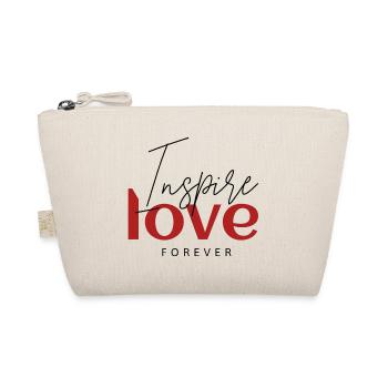 Inspire Love Forever – Minimal Red Typography Desi - Organic Pouch - nature - Front