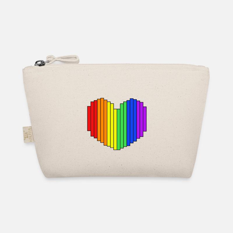 Rainbow Heart Design Bio-Täschchen