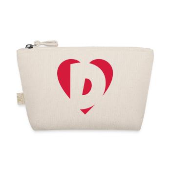 I love D - Herz D - Buchstabe D - Bio-Täschchen - Natur - Vorne