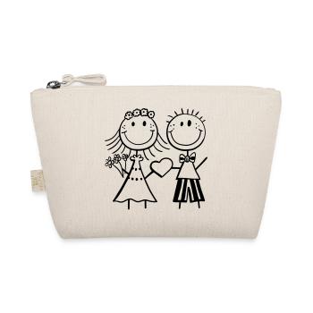Funny stick figure newlyweds - wedding - fun - Organic Pouch - nature - Front