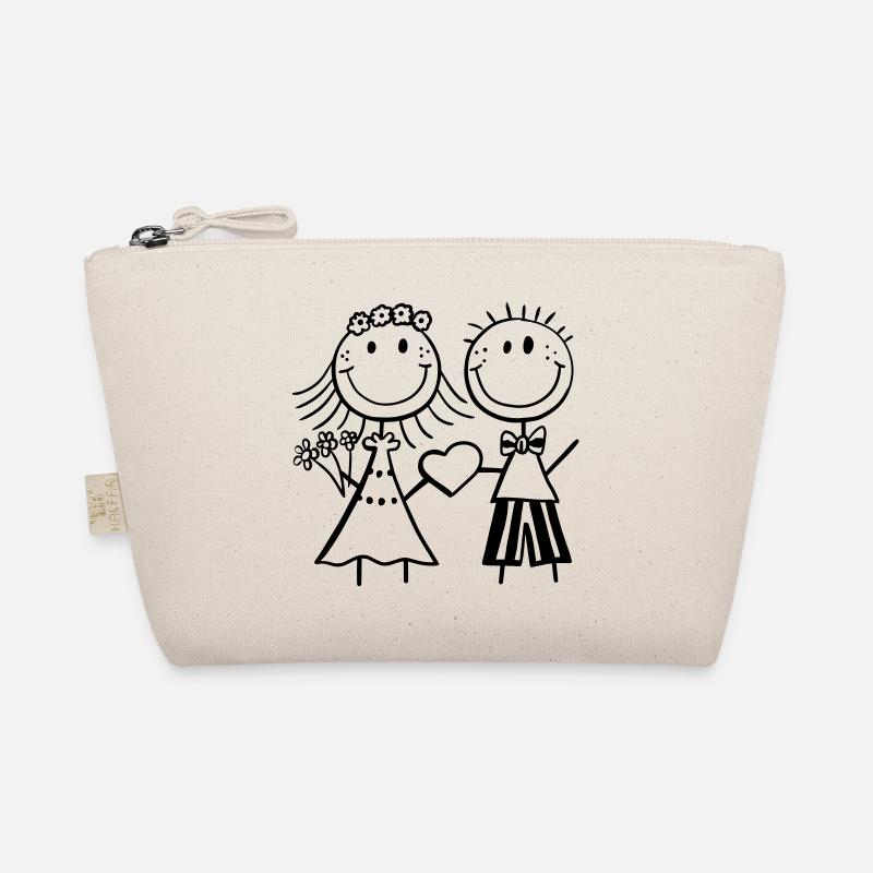 Funny stick figure newlyweds - wedding - fun Organic Pouch