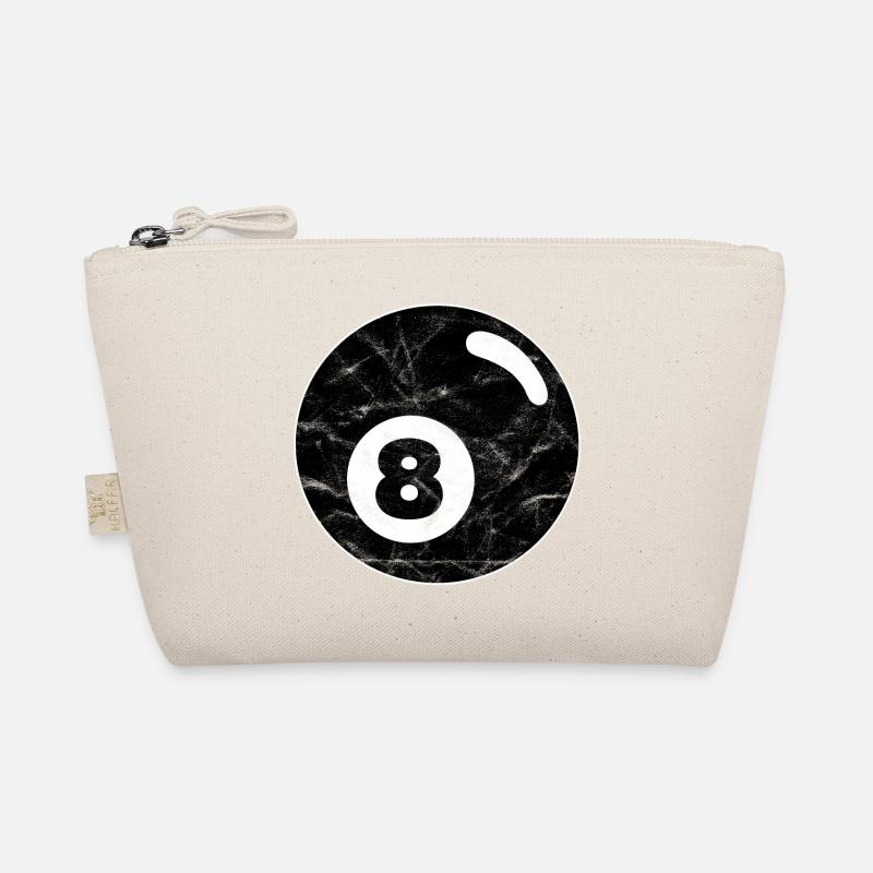 Billard Billardkugel schwarz acht eight Vintage - Bio-Täschchen - Natur