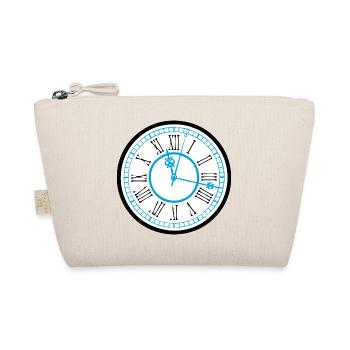 uhr zeit watch clock time hourglass sanduhr33 - Bio-Täschchen - Natur - Vorne
