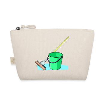 cleaning cleaning woman broom wischmop53 - Organic Pouch - nature - Front