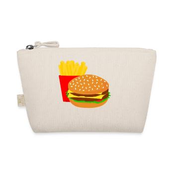 Burger Pommes Food Lover Geschenk Geschenkidee - Bio-Täschchen - Natur - Vorne