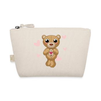 Cute cartoon teddy bear - Organic Pouch - nature - Front