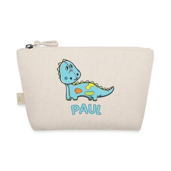 Dinosaurier lustig Kind Paul Geschenk Geburtstag - Bio-Täschchen - Natur - Vorne