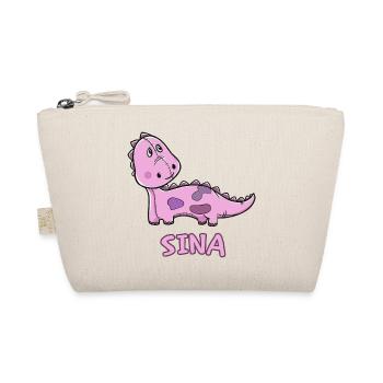Dinosaurier lustig Kind Sina Geschenk Geburtstag K - Bio-Täschchen - Natur - Vorne
