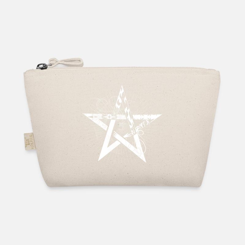 white pentagram with rays Organic Pouch