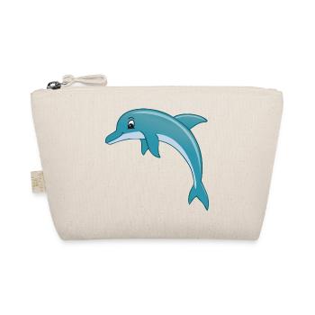 friendly cartoon dolphin blue, gray - Organic Pouch - nature - Front