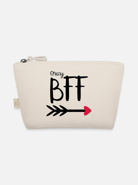 BFF Crazy Pfeil rotes Herz Partnerlook Partner T.2 - Bio-Täschchen - Natur - Vorne