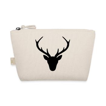 Hirsch Geweih Silhouette Jagd Jäger Geschenk - Bio-Täschchen - Natur - Vorne