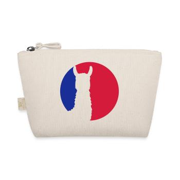 red blue logo round circle silhouette outline lama ka - Organic Pouch - nature - Front