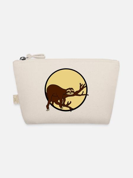 night moon sun evening round circle sloth despan - Organic Pouch - nature - Front