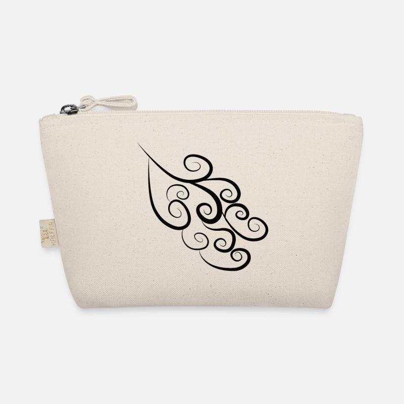 Pattern Spirals Black - Organic Pouch - nature