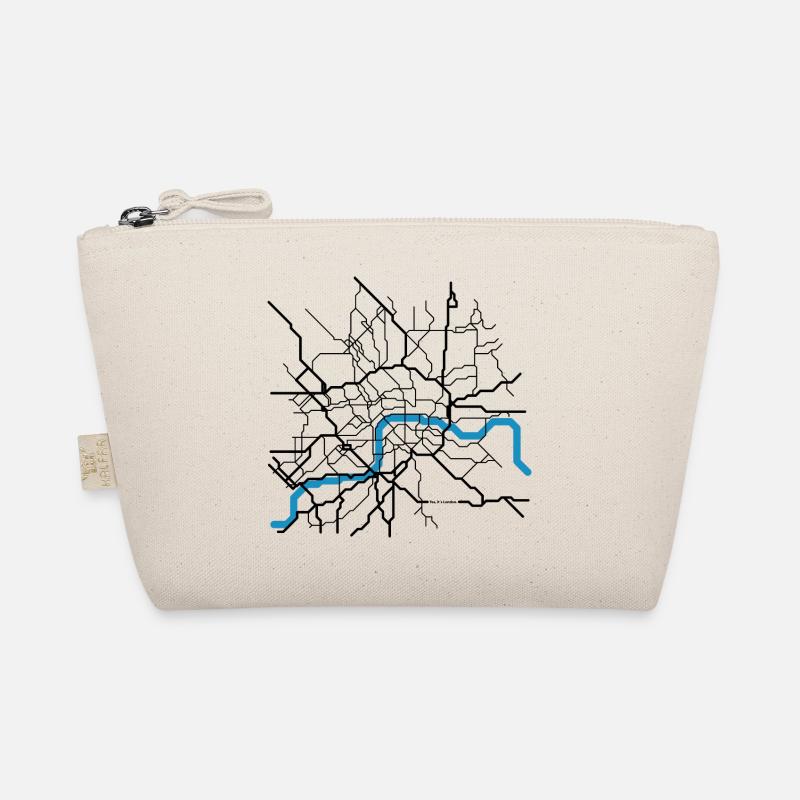 LONDON City Abstract Map groß Bio-Täschchen