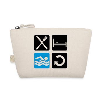 swimming pool cool buttons swim eat sleep w - Organic Pouch - nature - Front