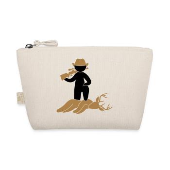 A hunter shot a deer in the forest - Organic Pouch - nature - Front