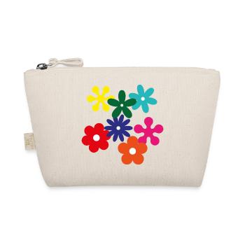 Peace Weltfrieden Flower Power Geschenk 70er Love - Bio-Täschchen - Natur - Vorne