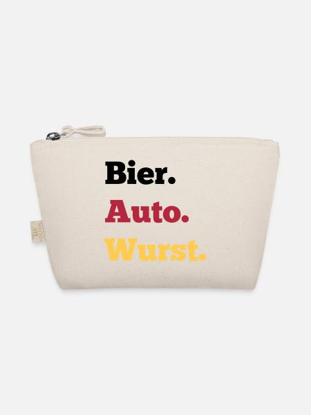 Bier Auto Wurst - Bio-Täschchen - Natur - Vorne
