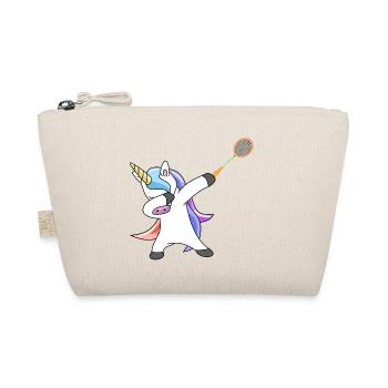 Einhorn Dabbing Badminton - Bio-Täschchen - Natur - Vorne
