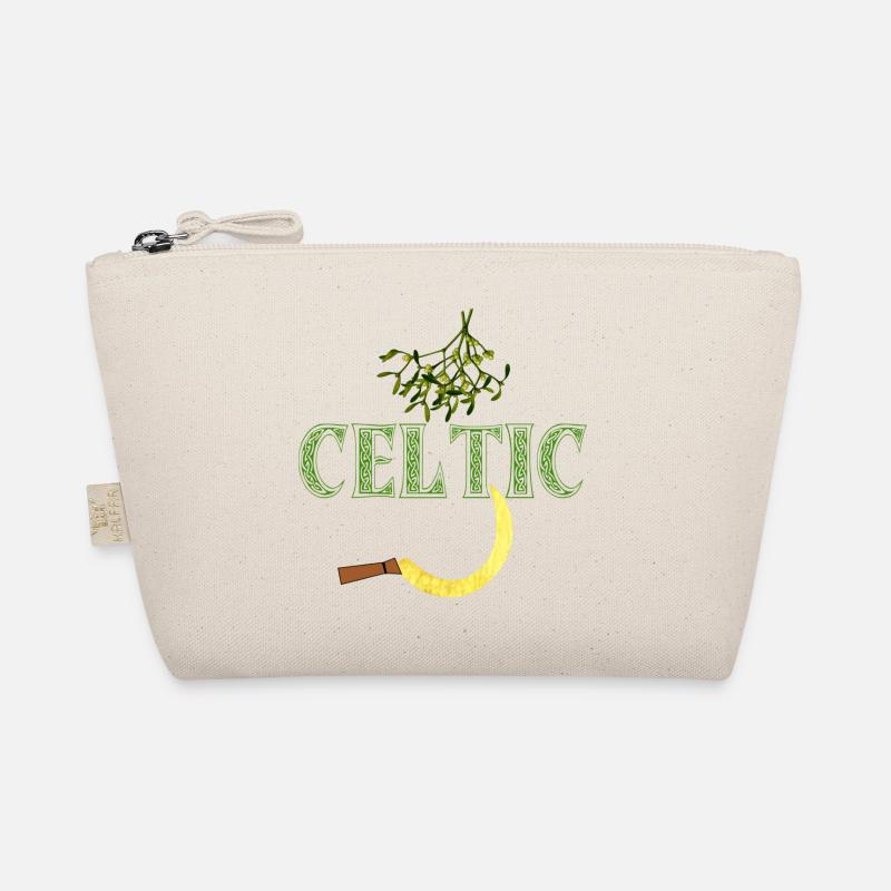 celtic lettering with mistletoe and sickles Organic Pouch