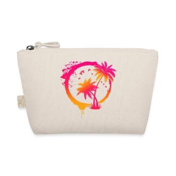 Colorful beach summer palm trees in a circle - Organic Pouch - nature - Front
