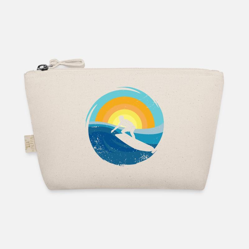Surfer - Surfboard - Bio-Täschchen - Natur